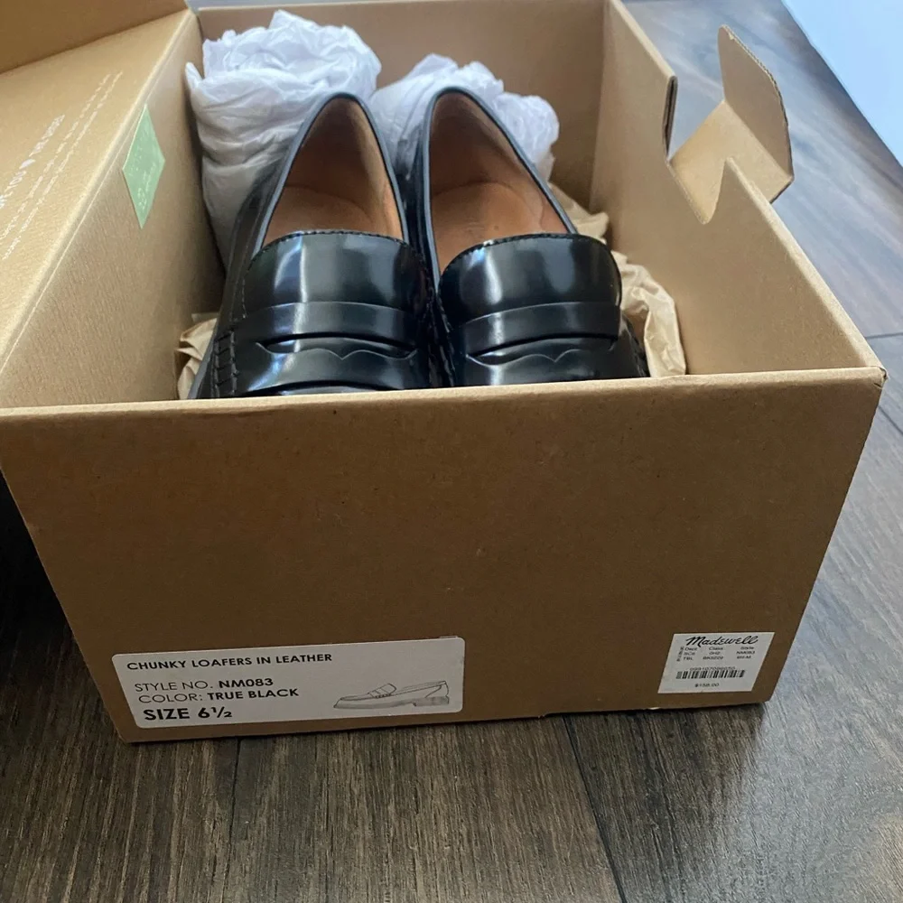 Madewell Black Patent Leather Penny-Style Loafers